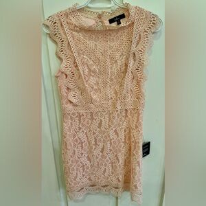 NWT Lulus Sweetheart Blush Lace Dress